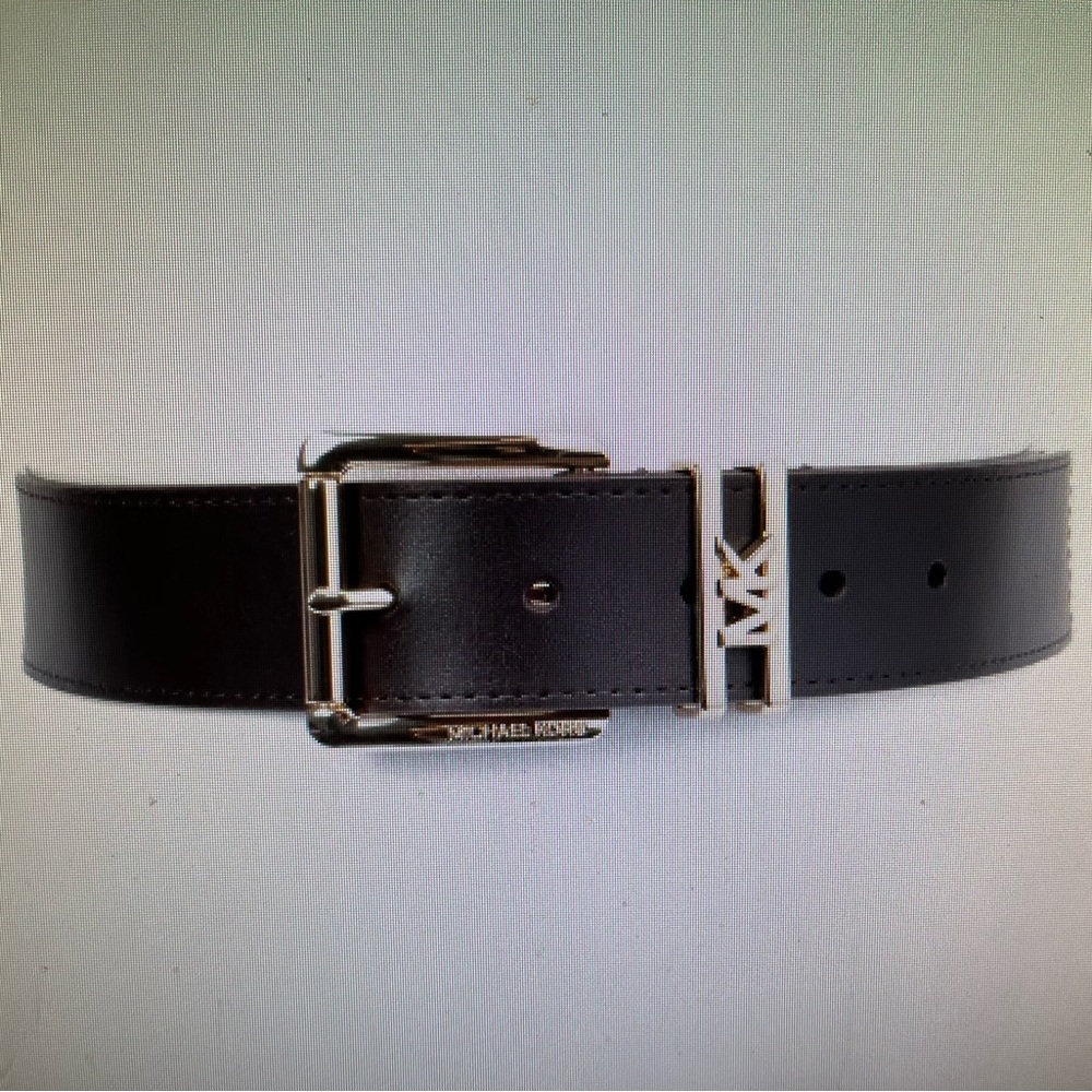 MICHAEL KORS MISSES GENUINE LEATHER LOGO BELT IN CHOCOLATE BROWN LARGE NWT!